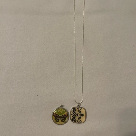 Jewelry - Butterfly and Floral Pendant Necklace